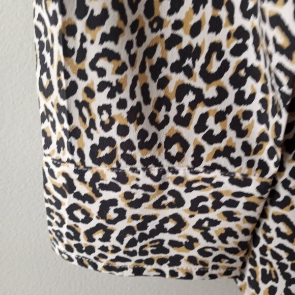 'J.CREW' 100% Silk Blouse Size 8 Cheetah print EUC - Picture 6 of 12